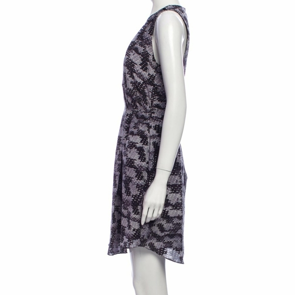 Rebecca Taylor Silk A-Line DressGreyFloral Print - Picture 3 of 3